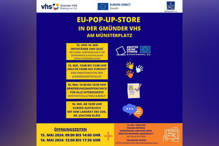 EU-Pop-Up-Store in der Gmünder VHS am Münsterplatz
